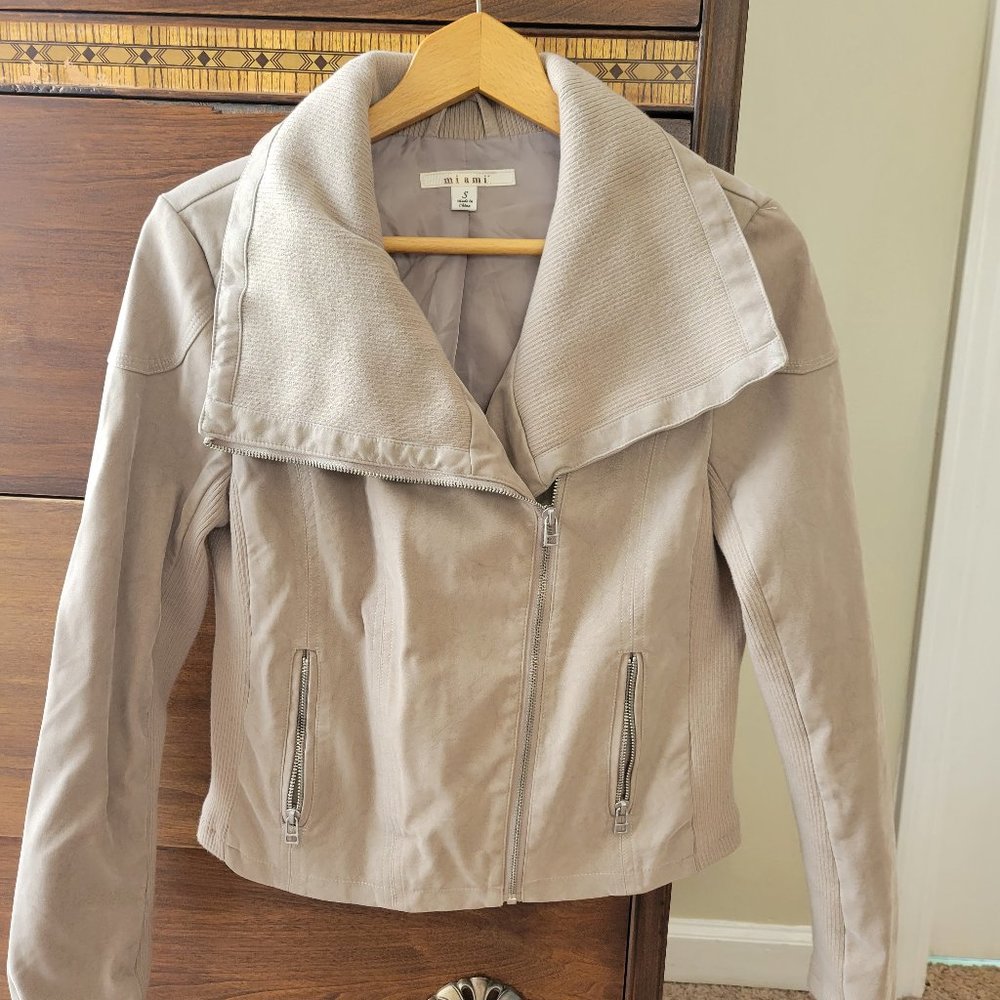 Miami Faux Leather Bomber Jacket